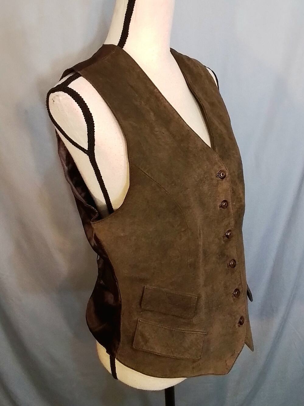 B B Dakota dark Brown leather vest (unisex)